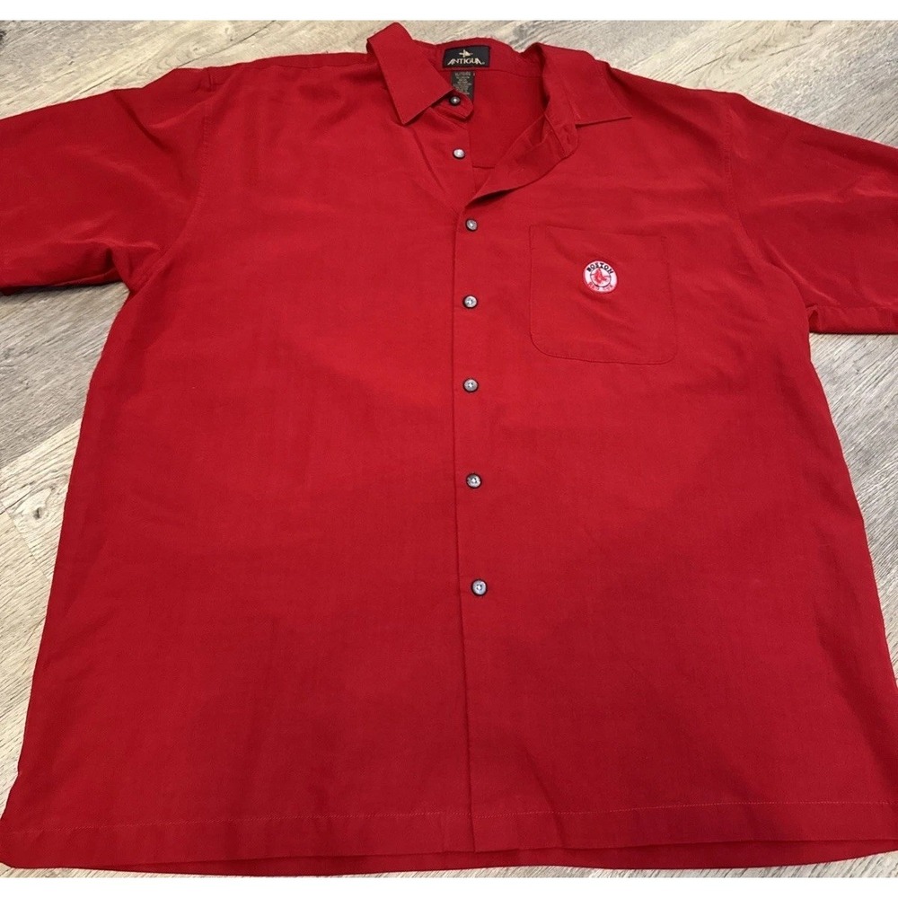Boston Red Sox‎ Shirt Extra Large Red Button Up  Baseball Antigua Mens MLB